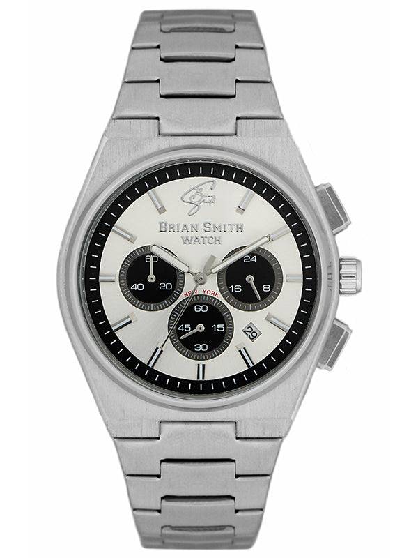 BRIAN SMITH - NEW YORK SILVER/BLACK STOPWATCH - 3184 BRIAN SMITH - NEW YORK SILVER/BLACK STOPWATCH - 3184